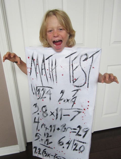 Scary math test costume