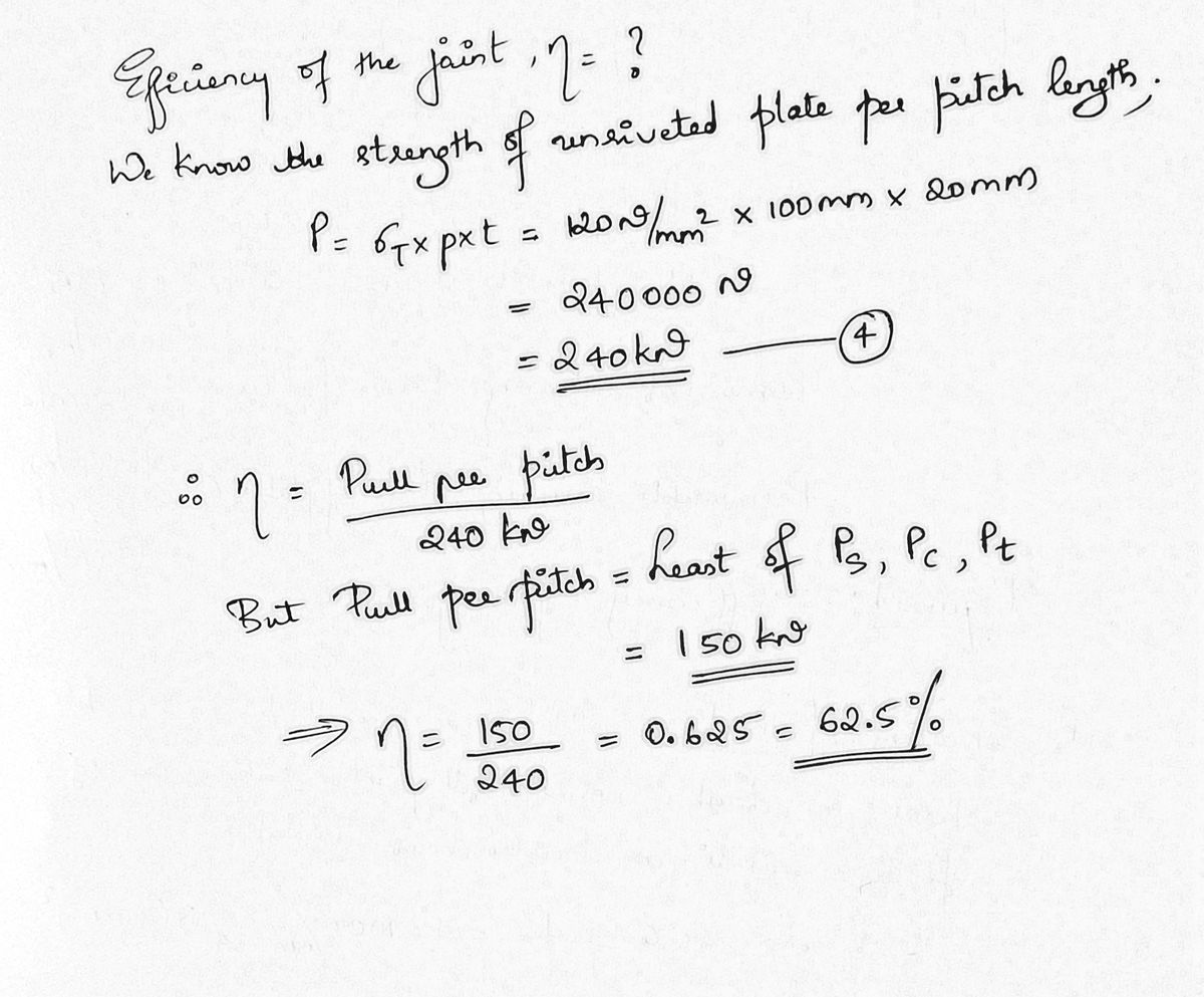 Engineers' and firemen's license law . y A, and thequotient will be the  efficiency of a butt and double strap joint, triple-riveted, as shown in  Fig. 5. T. S. = 55,000 pounds.