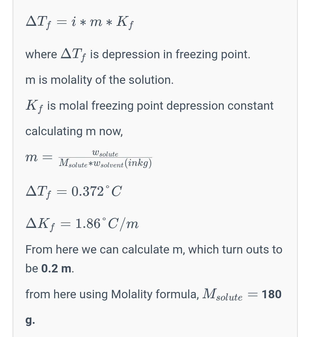 molality equation