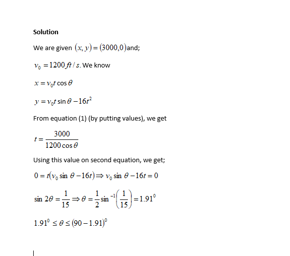 Solved After shooting an object at any angle between 0 and