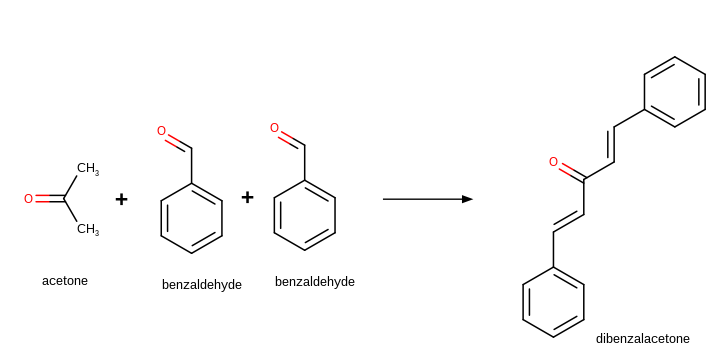 benzaldehyde and acetone