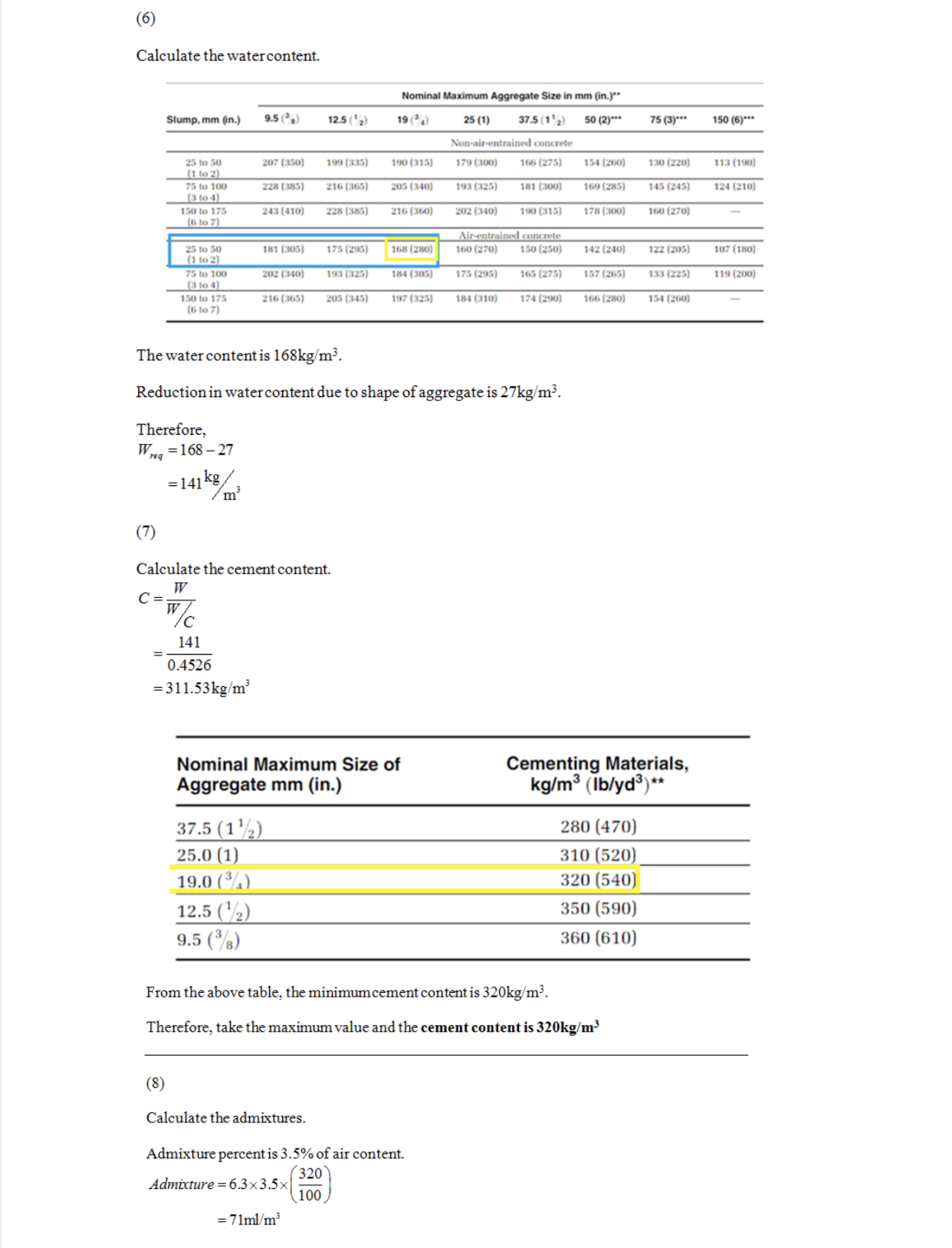 Answered: the nominal Maximum aggregate Size for…