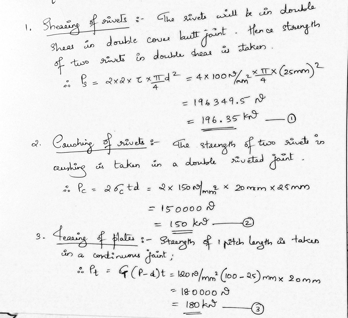 Engineers' and firemen's license law . y A, and thequotient will be the  efficiency of a butt and double strap joint, triple-riveted, as shown in  Fig. 5. T. S. = 55,000 pounds.