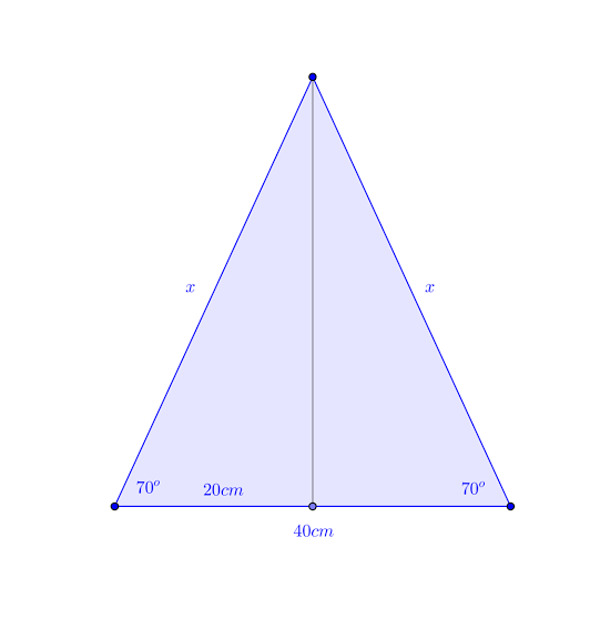 perimeter of a isosceles triangle