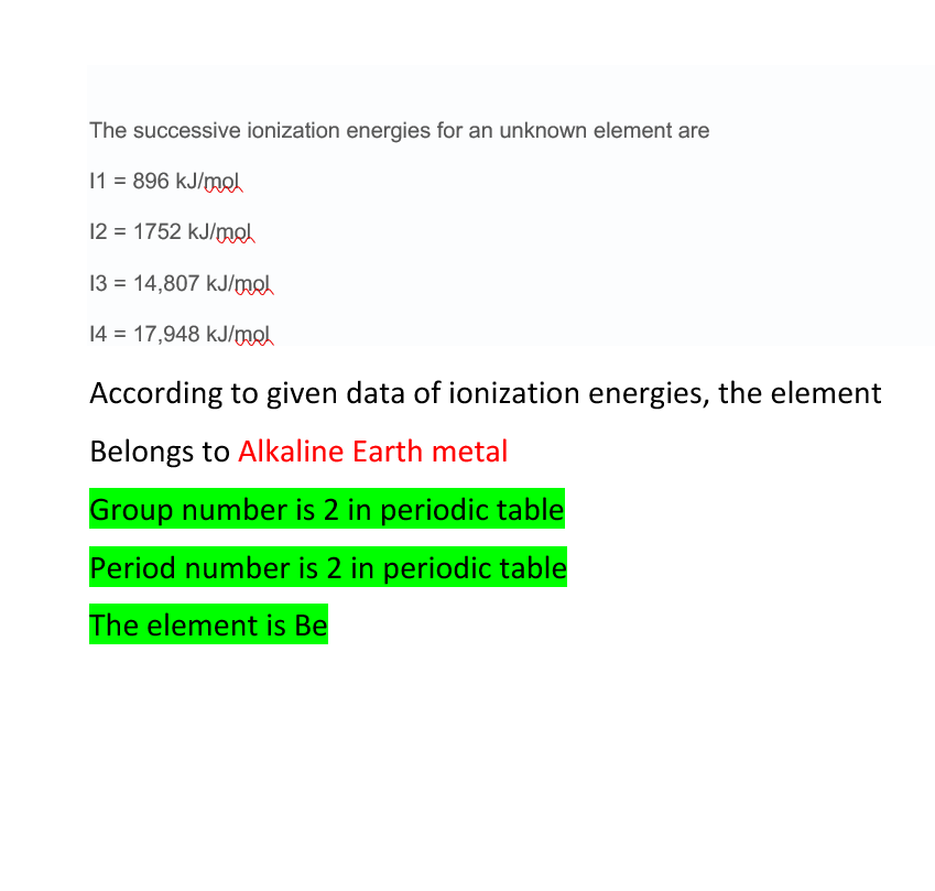 successive ionization energies