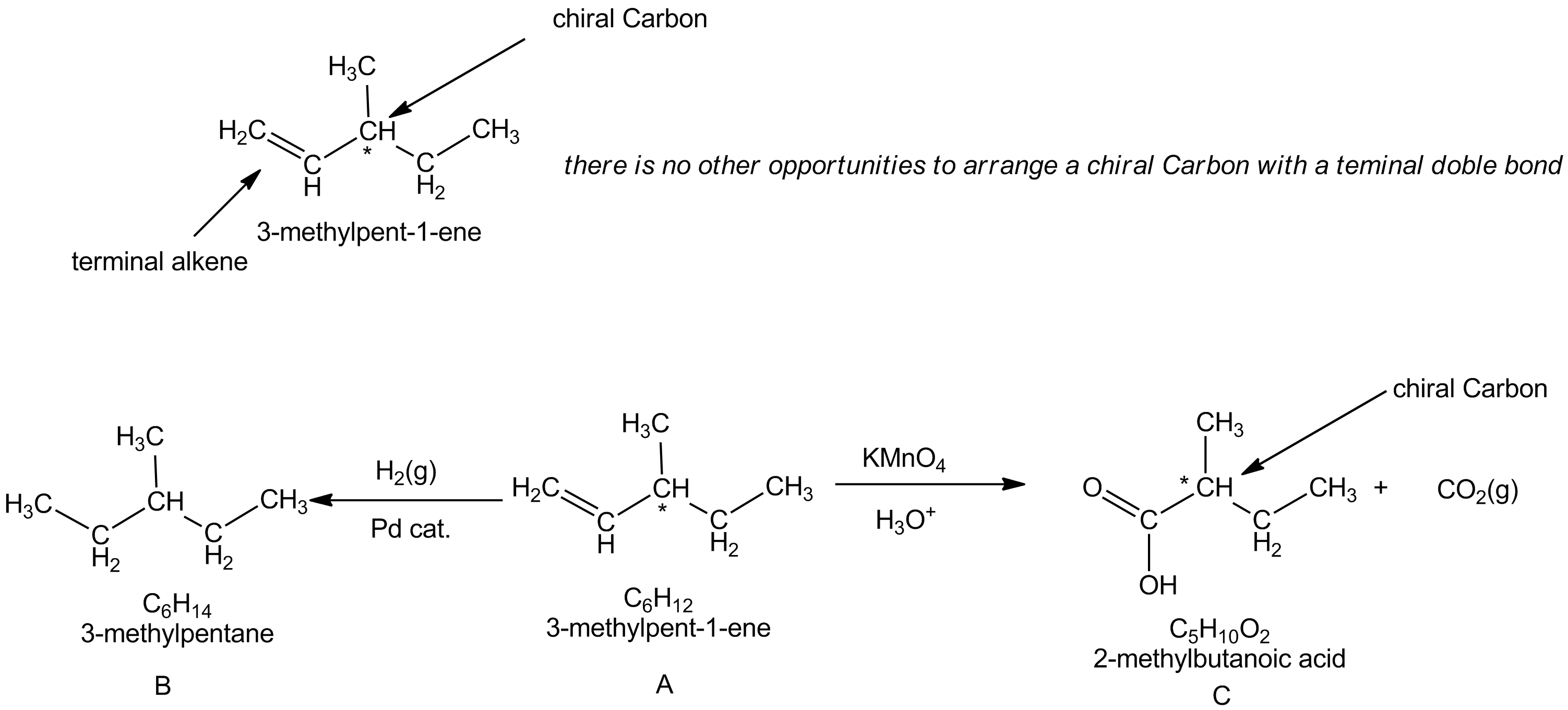 draw a chiral carboxylic acid with the formula c5h10o2